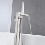 Floor Mount Freestanding Tub Filler with Hand Held Shower - BUILDMYPLACE