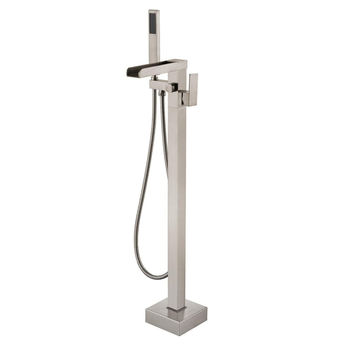 Floor Mount Freestanding Tub Filler with Hand Held Shower - BUILDMYPLACE