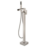 Floor Mount Freestanding Tub Filler with Hand Held Shower - BUILDMYPLACE