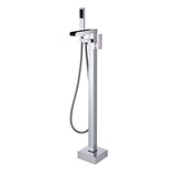 Floor Mount Freestanding Tub Filler with Hand Held Shower - BUILDMYPLACE