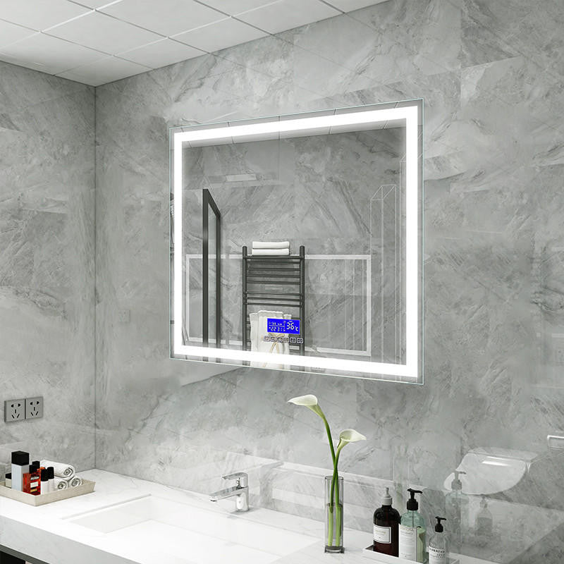Moreno Florence 40''W x 35.5''H LED Bathroom Mirror With Bluetooth, Time & Temperature Display
