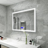 Moreno Florence 47''W x 35.5''H LED Bathroom Mirror With Bluetooth, Time & Temperature Display