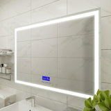 Moreno Florence 55''W x 35.5''H LED Bathroom Mirror With Bluetooth, Time & Temperature Display