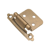 Flush Cabinet Hinges Surface Face Frame Self - Close (2 Hinges/Per Pack) in Antique Brass - Hickory Hardware - BUILDMYPLACE