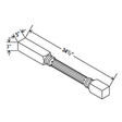 Fluted Decorative Leg - 3W x 34 1/2H x 3D - Aria Shaker Espresso - BUILDMYPLACE