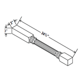 Fluted Decorative Leg - 3W x 34 1/2H x 3D - Aspen White - RTA - BUILDMYPLACE