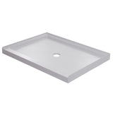 Foremost White Single Curb Shower Base With Center Drain - BUILDMYPLACE