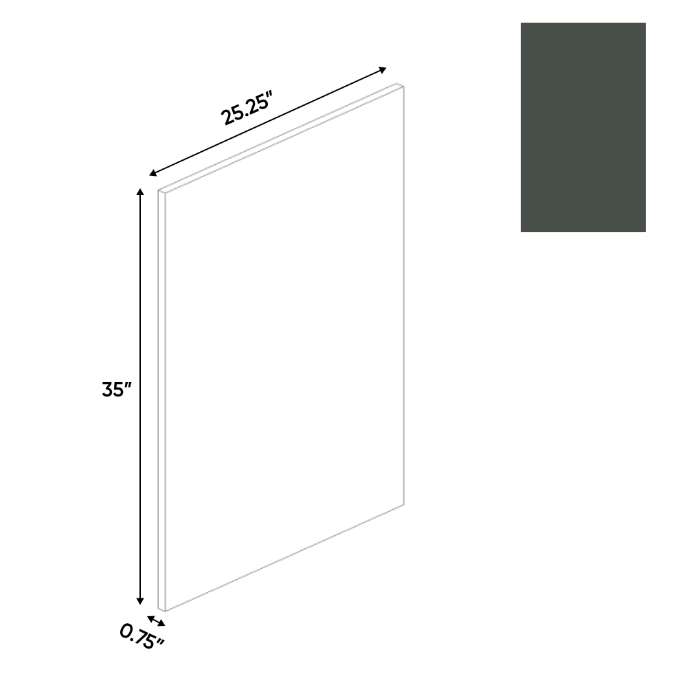 Forest Green Matte - Base Decorative Door - 25"W x 30"H x 0.75"D - Pre Assembled - Frameless Cabinet - BUILDMYPLACE