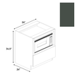 Forest Green Matte - Base Microwave Cabinet - 24"W x 34.5"H x 24"D - Pre Assembled - Frameless Cabinet - BUILDMYPLACE