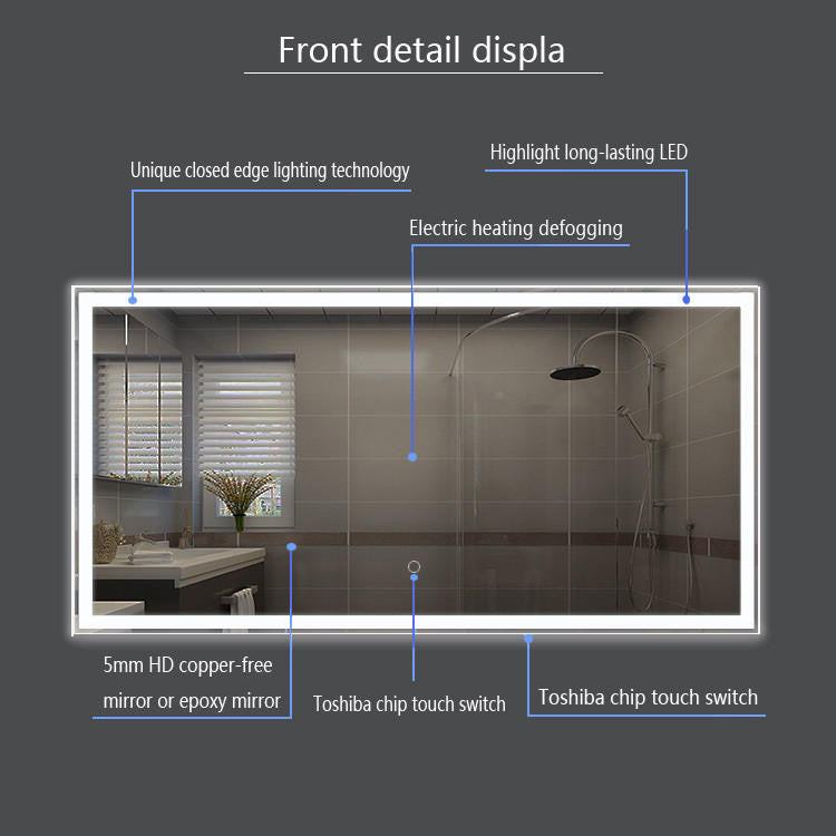 Francisco 40" LED Lit Mirror for Vanity with Variant Lighting Options