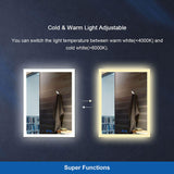 Francisco 47" LED Lit Mirror for Vanity with Variant Lighting Options