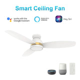 FREMONT 48 inch 3 - Blade Flush Mount Smart Ceiling Fan with LED Light & Remote - LEDMyPlace