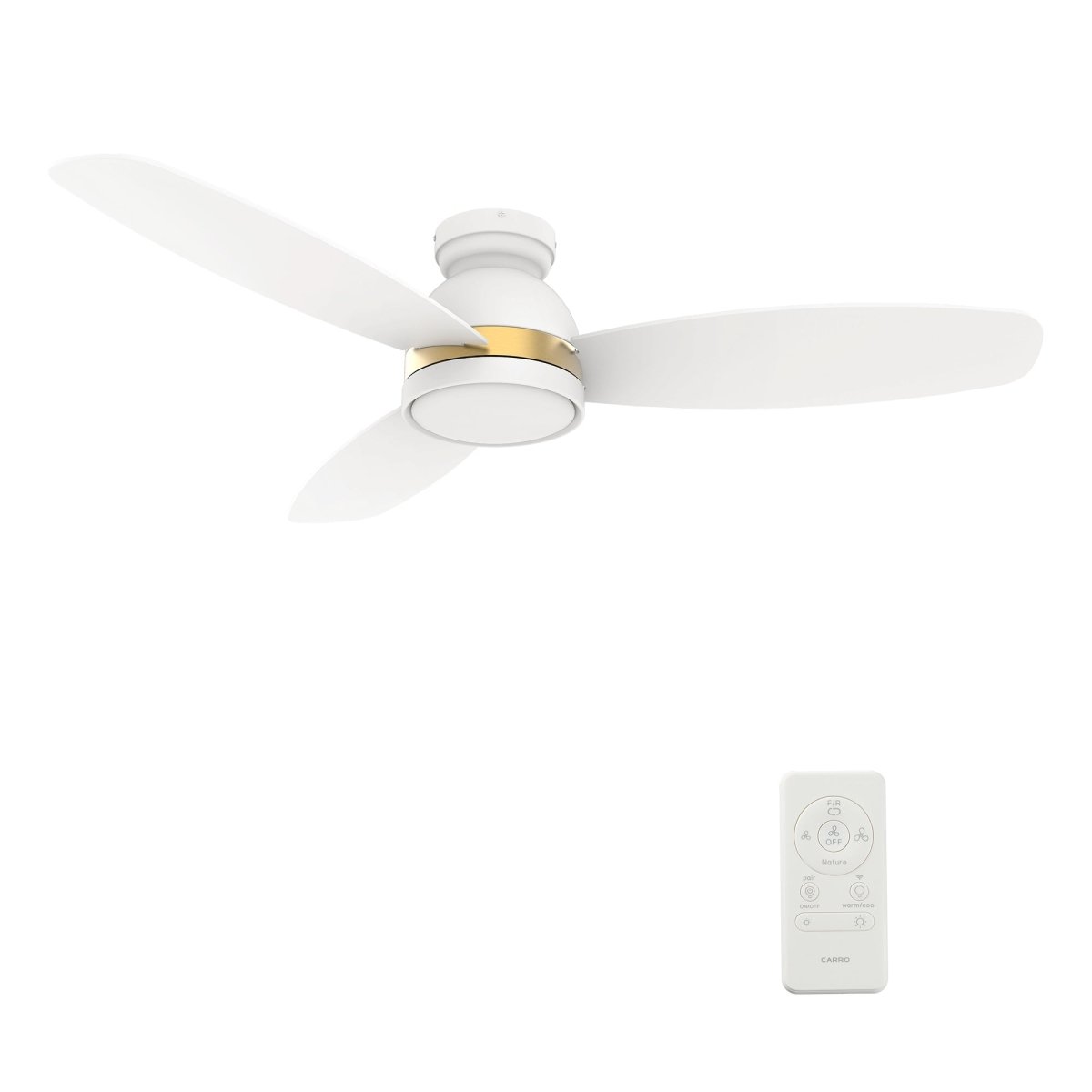 FREMONT 48 inch 3 - Blade Flush Mount Smart Ceiling Fan with LED Light & Remote - LEDMyPlace