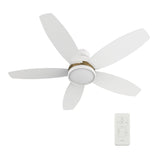 FREMONT 48 inch 5 - Blade Flush Mount Smart Ceiling Fan with LED Light & Remote - LEDMyPlace