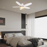 FREMONT 48 inch 5 - Blade Flush Mount Smart Ceiling Fan with LED Light & Remote - LEDMyPlace