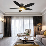 FREMONT 48 inch 5 - Blade Flush Mount Smart Ceiling Fan with Remote & LED Light - LEDMyPlace
