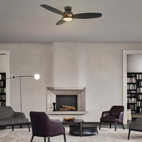 FREMONT 52 inch 3 - Blade Flush Mount Smart Ceiling Fan with LED Light & Remote - LEDMyPlace