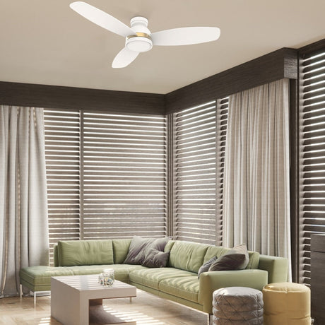 FREMONT 52 inch 3 - Blade Flush Mount Smart Ceiling Fan with LED Light & Remote - LEDMyPlace