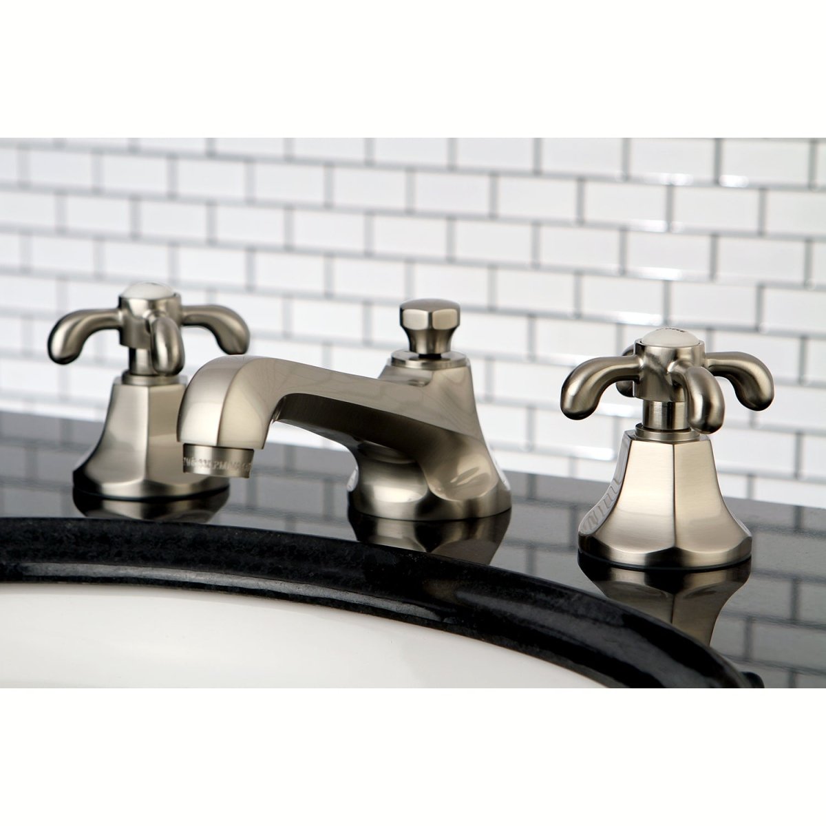 French Country 8" Widespread Lavatory Faucet with Brass Pop - Up Drain - BUILDMYPLACE