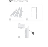 French Double Panel Lite Doors with Hardware | Quadro 4113 Matte Black with Frosted Glass | Panel Frame Trims | Bathroom Bedroom Interior Sturdy Door - BUILDMYPLACE