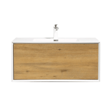 Frescia White Oak Floating / Wall Mounted Bathroom Vanity With Acrylic Sink - BUILDMYPLACE