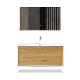 Frescia White Oak Floating / Wall Mounted Bathroom Vanity With Acrylic Sink - BUILDMYPLACE