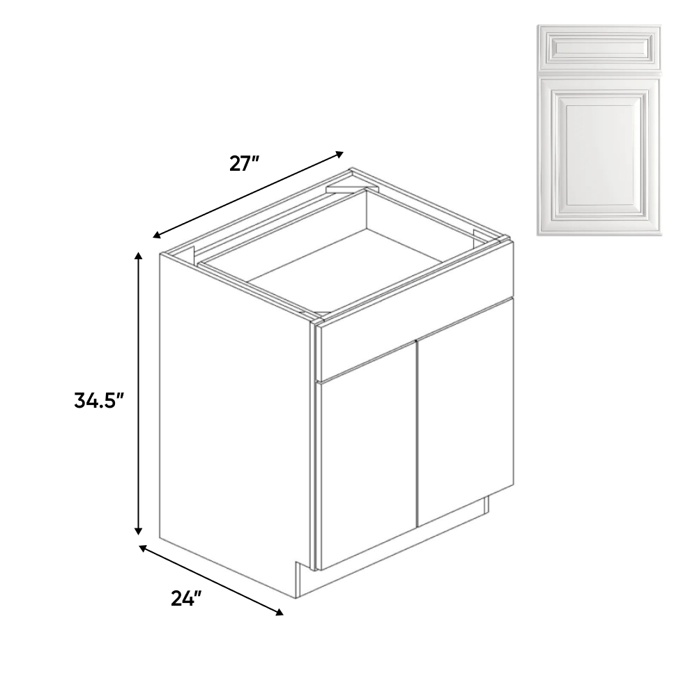 Full Height 2 Door - Base Cabinets - 27 in W x 34.5 in H x 24 in D - AO - BUILDMYPLACE