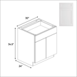 Full Height - 2 Door - Base Cabinets - 30 in W x 34.5 in H x 24 in D - BUILDMYPLACE