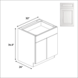 Full Height 2 Door - Base Cabinets - 30 in W x 34.5 in H x 24 in D - AO - BUILDMYPLACE