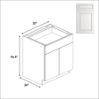 Full Height 2 Door - Base Cabinets - 33 in W x 34.5 in H x 24 in D - AO - BUILDMYPLACE