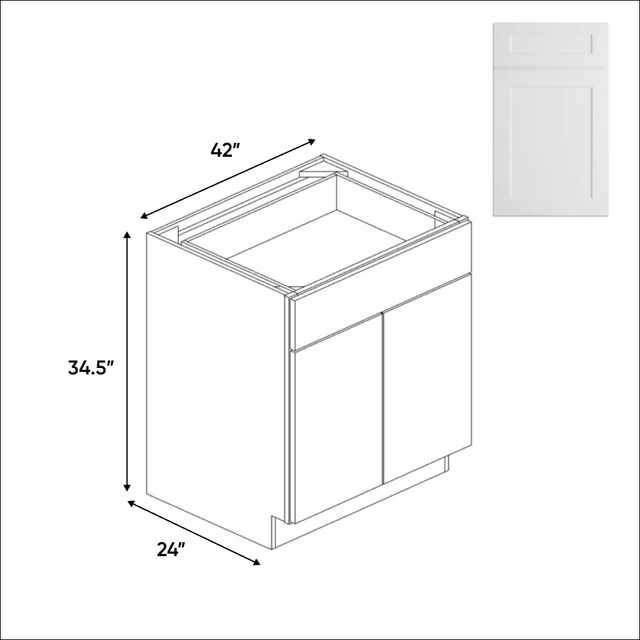 Full Height - 2 Door - Base Cabinets - 42 in W x 34.5 in H x 24 in D - BUILDMYPLACE