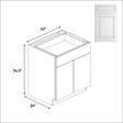 Full Height 2 Door - Base Cabinets - 42 in W x 34.5 in H x 24 in D - AO - BUILDMYPLACE