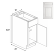 Full Height - Single Door Base Cabinets - 15 in W x 34.5 in H x 24 in D - AO - BUILDMYPLACE