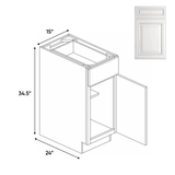 Full Height - Single Door Base Cabinets - 15 in W x 34.5 in H x 24 in D - AO - BUILDMYPLACE