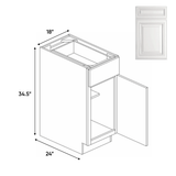 Full Height - Single Door Base Cabinets - 18 in W x 34.5 in H x 24 in D - AO - BUILDMYPLACE