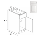 Full Height - Single Door Base Cabinets - 9 in W x 34.5 in H x 24 in D - AO - BUILDMYPLACE