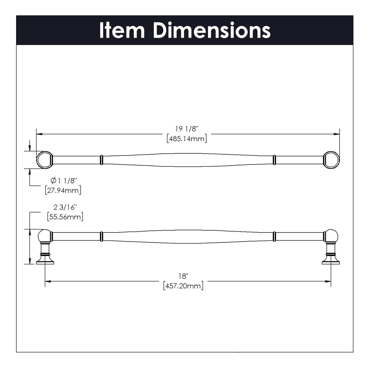 Fuller Collection - Belwith Keeler - Appliance Pull, 18" C/C | B077278 - BUILDMYPLACE