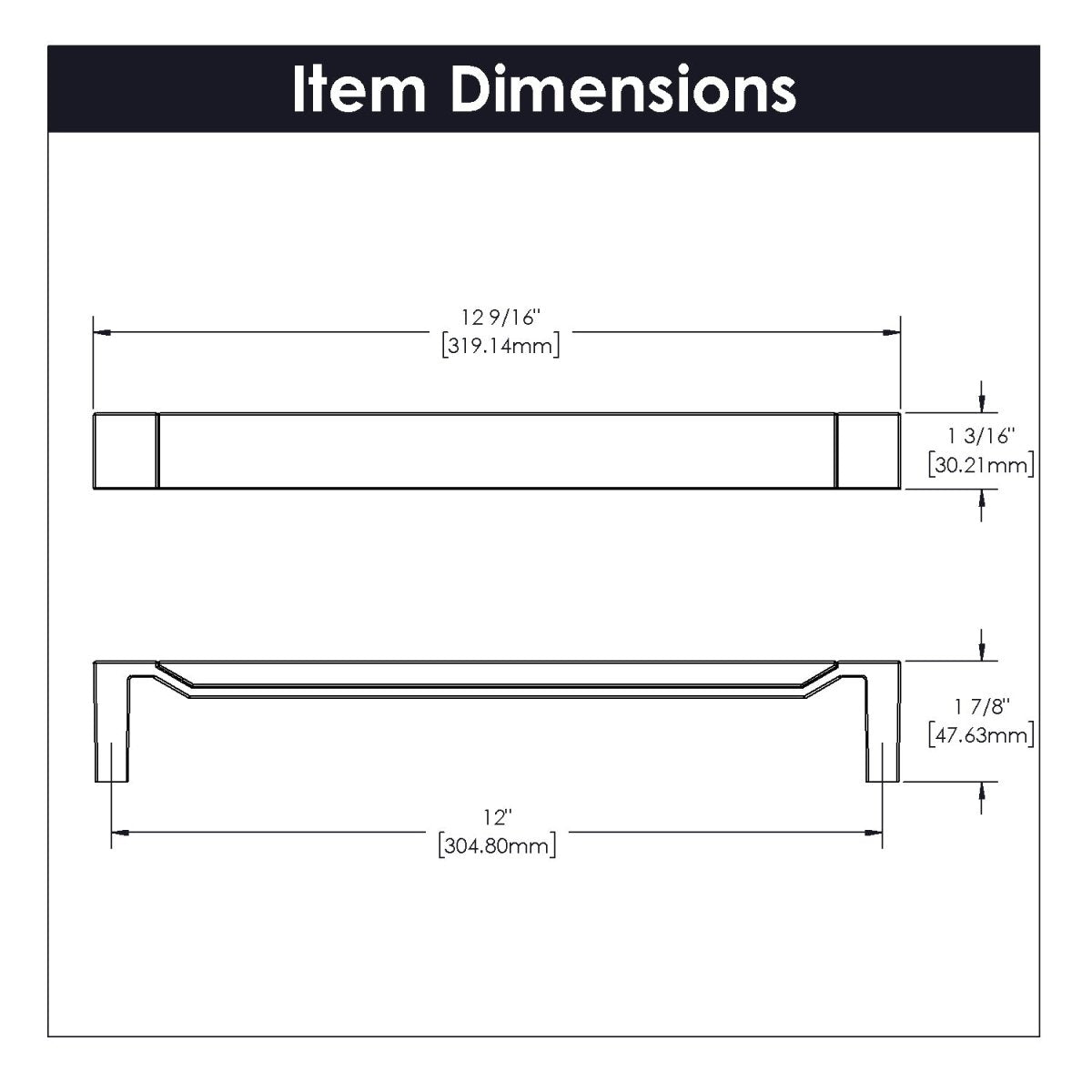 Fuse Collection - Belwith Keeler - Appliance Pull, 12" C/C | B079354 - BUILDMYPLACE