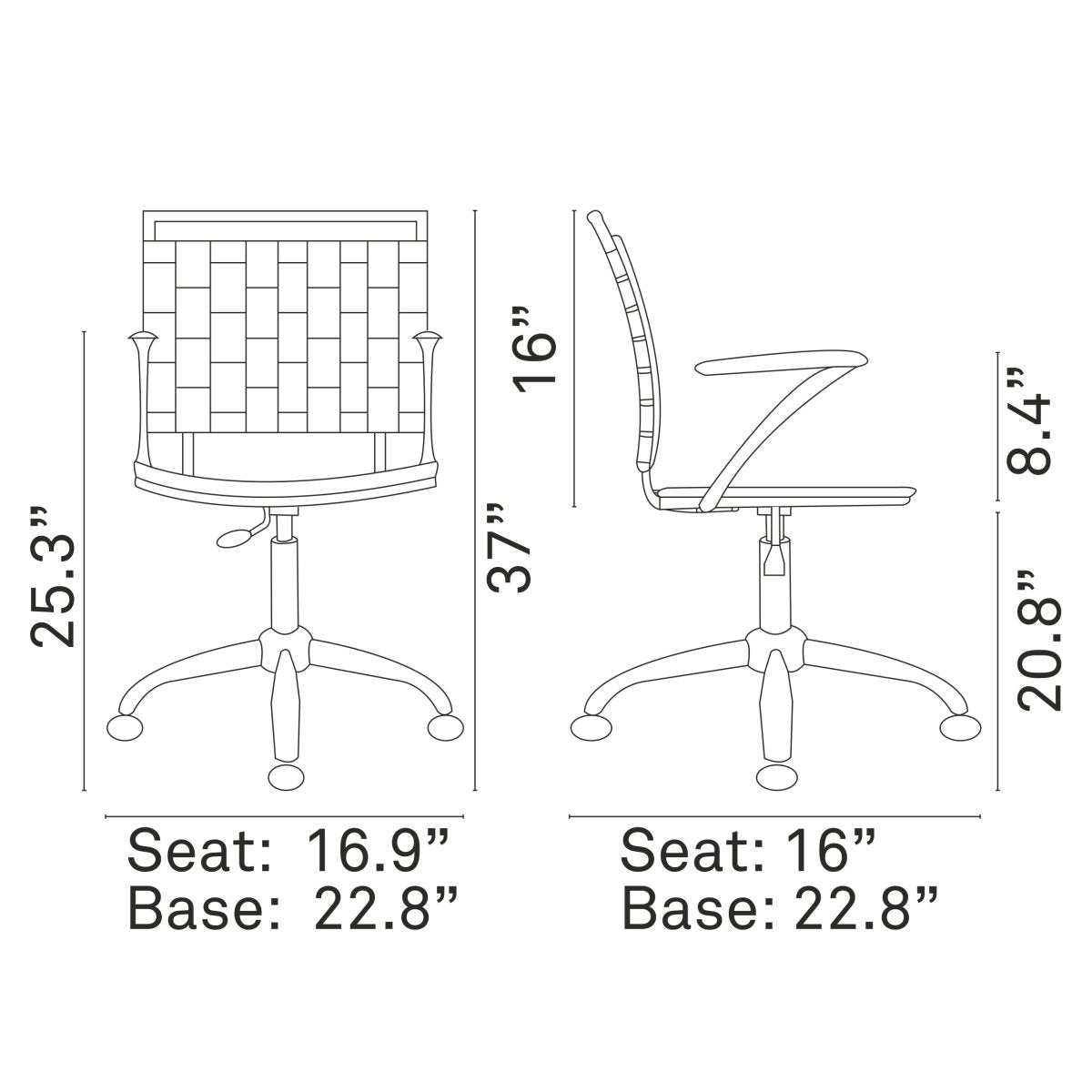 Fuse Office Chair with Ergonomic Adjustments and Flexible Mesh Back - BUILDMYPLACE