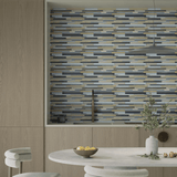 Fusion Oxide Random Strip Glossy Glass Mosaic - BUILDMYPLACE