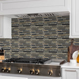 Fusion Rock Random Strip Glossy Glass Mosaic - BUILDMYPLACE