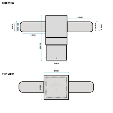 Internal tenon adaptor for 5 inch square poles. 2 ARM at 180 degrees