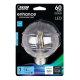 G25 LED Globe Light Bulbs, E26, Dimmable, Filament, Clear, White, bathroom Vanity Light Bulb, G161/2, 2 Pack - BUILDMYPLACE