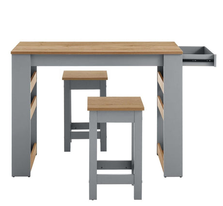 Galley 3 - Piece Kitchen Island and Stool Set - BUILDMYPLACE