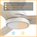 GARRICK 52 inch 3 - Blade Flush Mount Smart Ceiling Fan with LED Light & Remote - LEDMyPlace