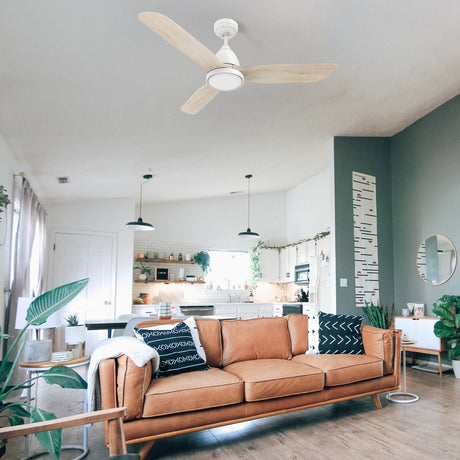 GARRICK 52 inch 3 - Blade Smart Ceiling Fan with LED Light & Remote - LEDMyPlace