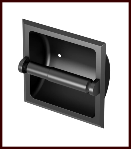 Gatco Recessed Horizontal Matte Black Tissue Holder - BUILDMYPLACE