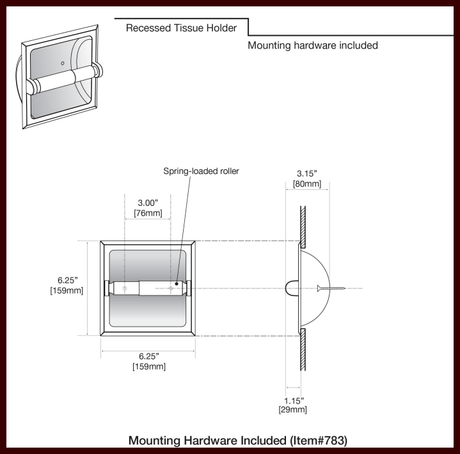 Gatco Recessed Horizontal Matte Black Tissue Holder - BUILDMYPLACE