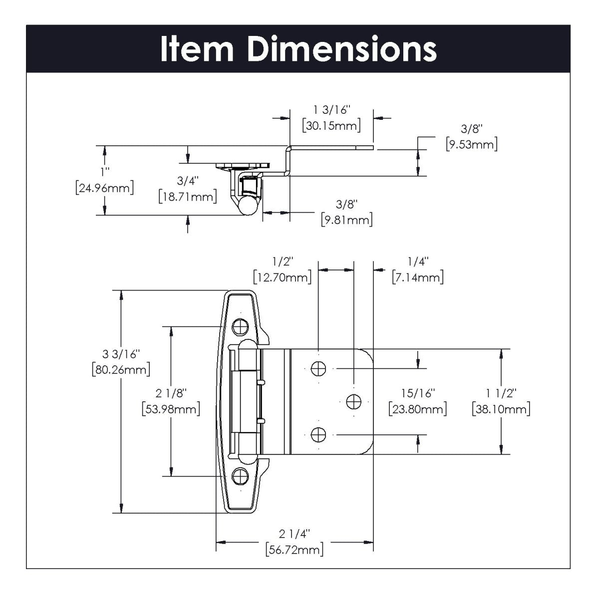 Gate Hinge 3/8 Inch Inset Surface Face Frame Self - Close (2 Hinges/Per Pack) - Hickory Hardware - BUILDMYPLACE