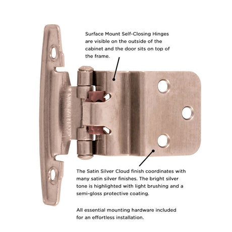 Gate Hinge 3/8 Inch Inset Surface Face Frame Self - Close (2 Hinges/Per Pack) - Hickory Hardware - BUILDMYPLACE